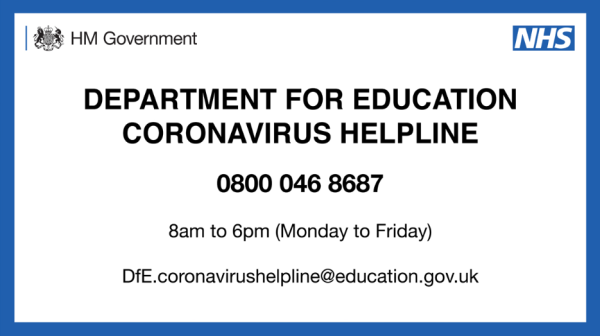 Covid-19 Helpline for Teachers, Parents and School Staff